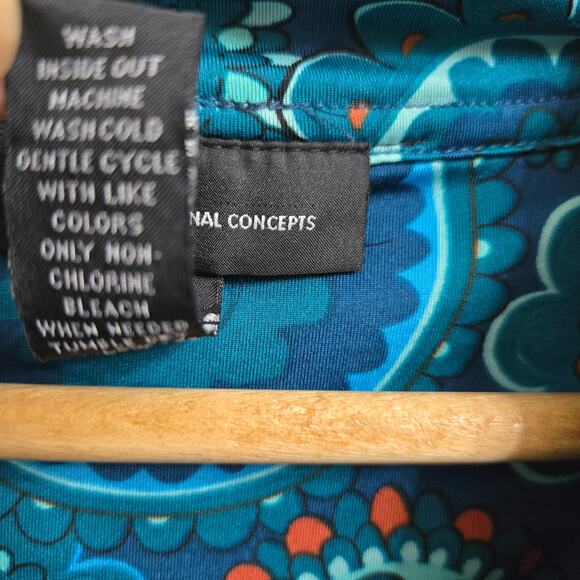 INC Women Y2K Fairy Boho Beaded Sequins Going Out Paisley Cowl Neck Tank Top XS - Picture 6 of 11